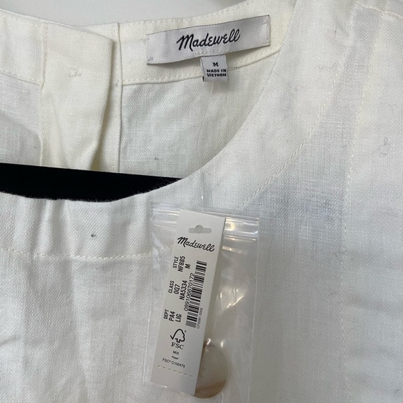 White linen Madewell dress with pockets - Picture 4 of 4